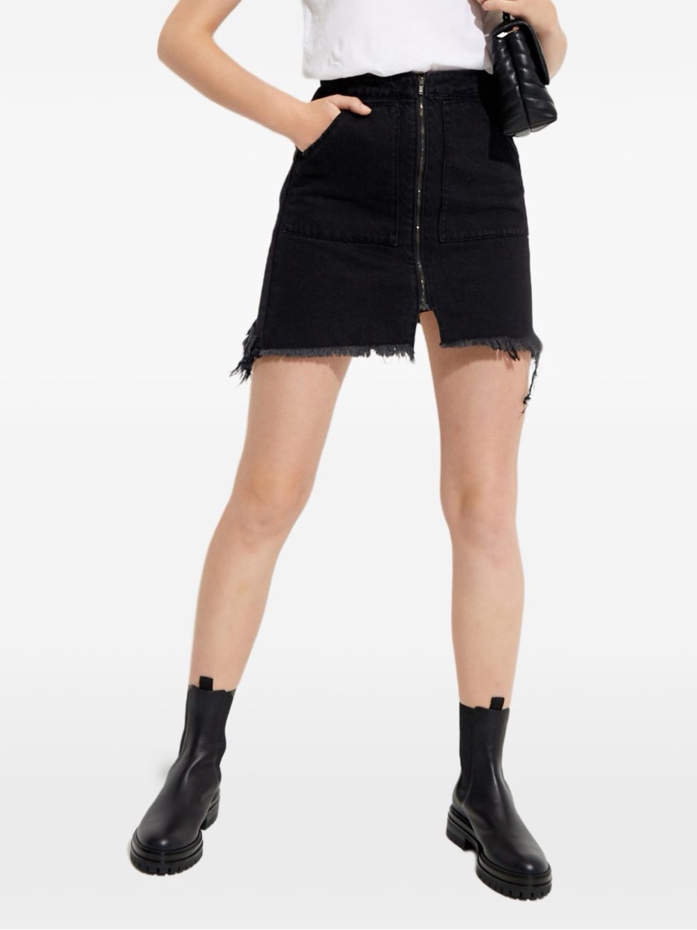 One Teaspoon Denim Zip-Front Women's Skirt